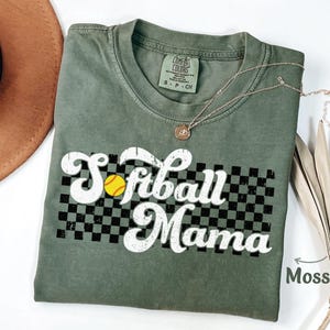 Softball Mama Shirt, Softball Mama Tee, Softball Mama Tshirt Gift for Softball Mom Shirt, Retro Softball Game Day Mom Shirts, Comfort Colors image 2