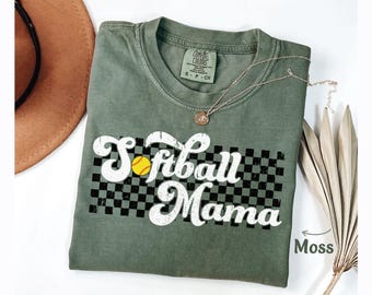 Softball Mama Shirt, Softball Mama Tee, Softball Mama Tshirt Gift for Softball Mom Shirt, Retro Softball Game Day Mom Shirts, Comfort Colors