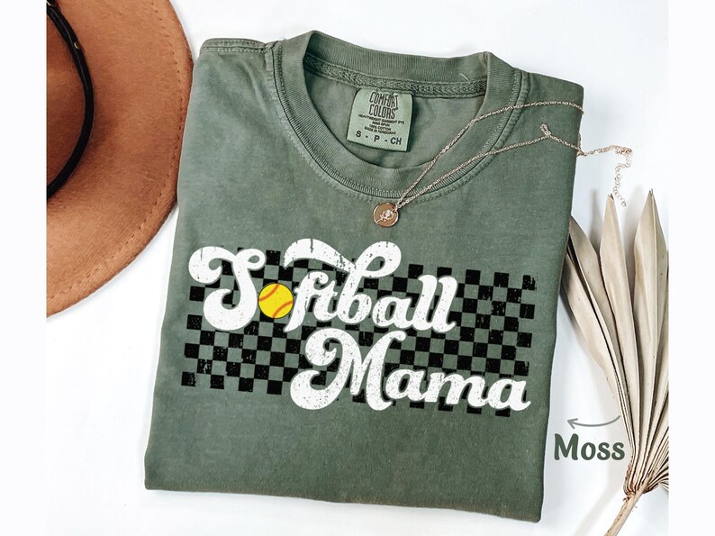 Softball Mama Shirt, Softball Mama Tee, Softball Mama Tshirt Gift for Softball Mom Shirt, Retro Softball Game Day Mom Shirts, Comfort Colors image 2
