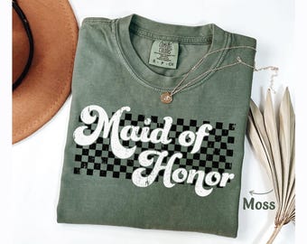 Maid of Honor Shirt Gift for Maid of Honor Proposal Tshirt, Vintage Retro Bachelorette, Wedding Proposal, Bridal Party Comfort Colors Shirts