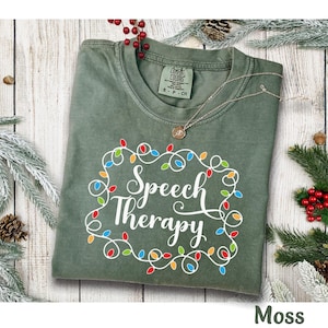 Christmas Speech Therapy Shirt for SLP Shirt Gift for Speech Therapist, Speech Language Pathologist Tshirt Slp Christmas Tee Comfort Colors®
