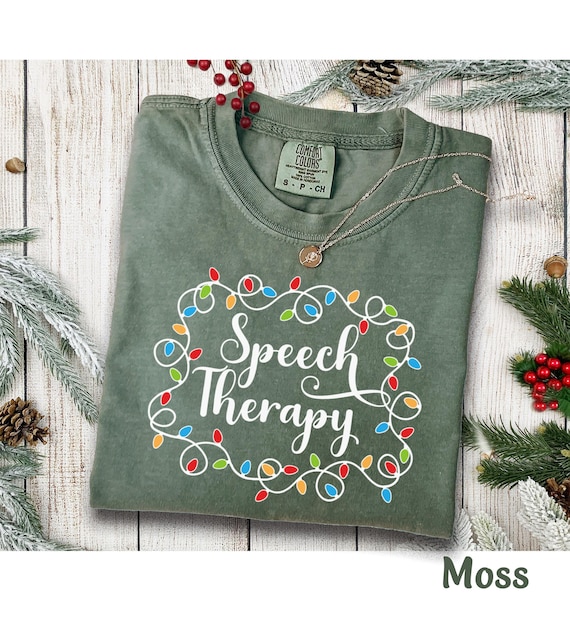 Christmas Speech Therapy Shirt for SLP Shirt Gift for Speech Therapist, Speech Language Pathologist Tshirt Slp Christmas Tee Comfort Colors®