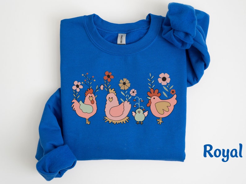 Chicken Sweatshirt, Farm Family Sweatshirt, Farm Lover Sweatshirt, Farm Animal Sweatshirt for Farmer Sweatshirt Chicken Gift Hoodie, Sweater image 3