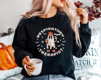 Halloween RT Sweatshirt, Hoodie, Respiratory Therapy Sweatshirt Gift for Respiratory Therapist Sweatshirt, Pulmonologist, RT Nurse Sweater
