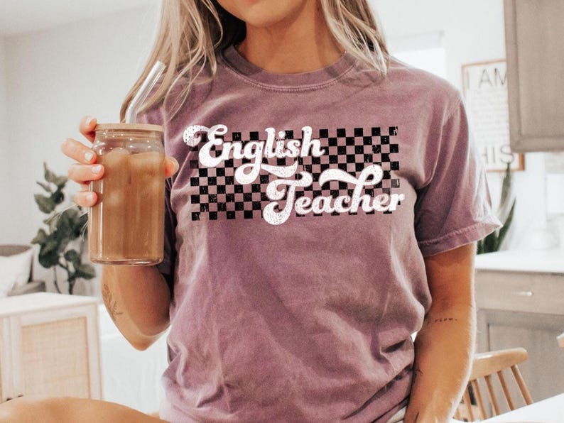 English Teacher Shirt Gift for English Teacher Tee Retro English Teacher Tshirt Cute English Teacher Appreciation Gift Comfort Colors Shirt image 1