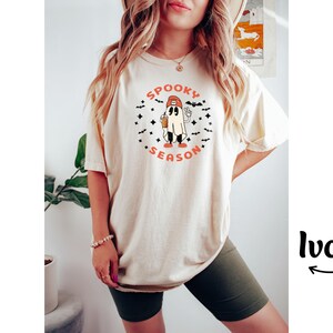 Comfort Colors® Spooky Season Ghost Shirt, Retro Halloween Ghost Shirt, Vintage Ghost Iced Coffee Shirt, Fall Tshirt Ghost Tee for Women Men image 4