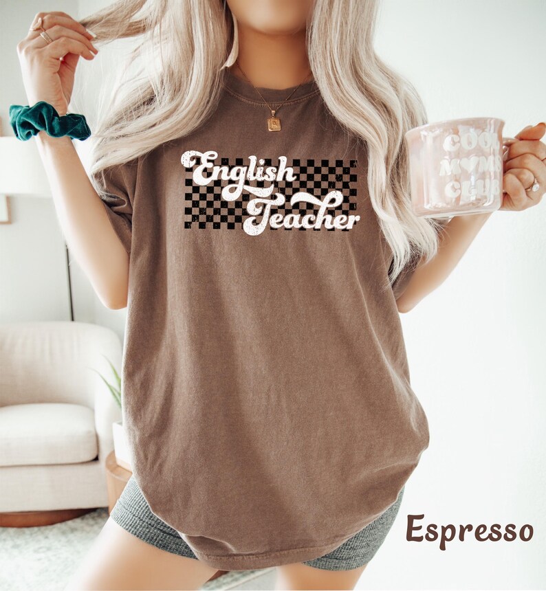 English Teacher Shirt Gift for English Teacher Tee Retro English Teacher Tshirt Cute English Teacher Appreciation Gift Comfort Colors Shirt image 5