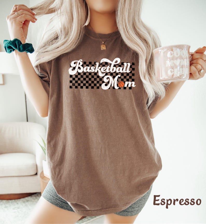 Basketball Mom Shirt, Retro Basketball Mom Tee, Vintage Basketball Mom Tshirt, Basketball Mama Shirt for Basketball Mom Gift, Comfort Colors image 4