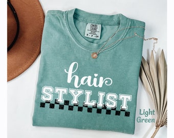 Hair Stylist Shirt, Hair Dresser Shirts, Hairstylist Gift for Hairdresser Hair Stylist Hairstylist Shirt Cute Checkered Comfort Colors Tee