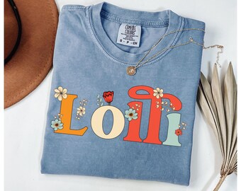 Camisa Lolli para Lolli Tee Lindo regalo de nietos Camisa floral para nueva abuela Camiseta Mimi Lolly Camisa Lolli Colores cómodos de primavera y verano