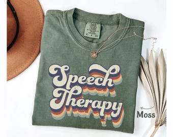 Speech Therapy Shirt for SLP Shirt Speech Language Pathologist Gift for Speech Therapist, Retro Speech Pathologist Tshirt Comfort Colors Tee