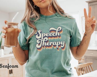 Speech Therapy Shirt for SLP Shirt Speech Language Pathologist Gift for Speech Therapist, Retro Speech Pathologist Tshirt Comfort Colors Tee