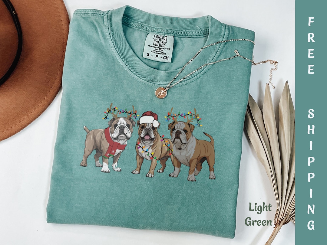 Comfort Colors English Bulldog Christmas Shirt, Dog Christmas Tshirt