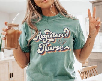 Registered Nurse Shirt, Retro RN Shirts, RN Nurse Tshirt, ICU Nurse School Shirt, Rn Graduation Nursing Gift for Women, Men, Comfort Colors