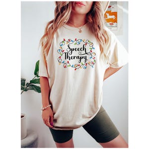 Christmas Speech Therapy Shirt for SLP Shirt Gift for Speech Therapist, Speech Language Pathologist Tshirt Slp Christmas Tee Comfort Colors® image 7