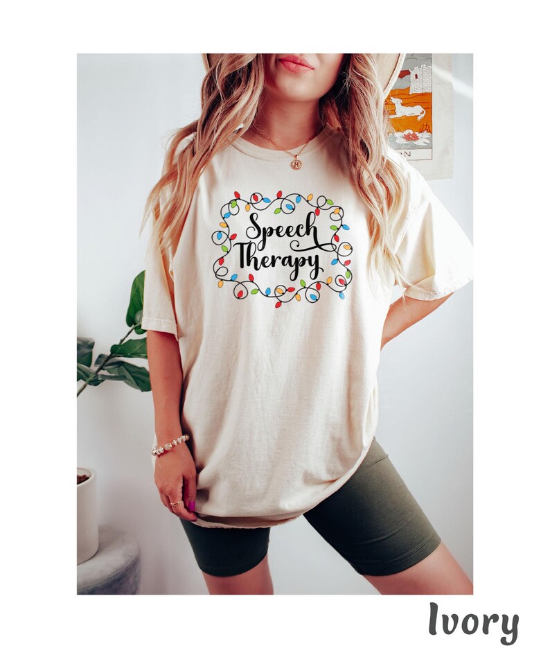 Christmas Speech Therapy Shirt for SLP Shirt Gift for Speech Therapist, Speech Language Pathologist Tshirt Slp Christmas Tee Comfort Colors® image 7