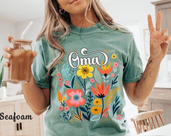 Oma Shirt for Oma Gift Shirt, Summer Oma Tee, Wildflower, Floral, Spring Cute Flower New Oma Tshirt Oma Long Sleeve Oma Comfort Colors Shirt