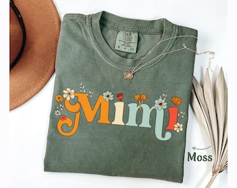 Flowered Mimi Shirt for MIMI Gift Shirt, Wildflower, Floral, Spring, Cute MiMi Tee, Gift from Grandkids New Mimi Tshirt Comfort Colors Shirt
