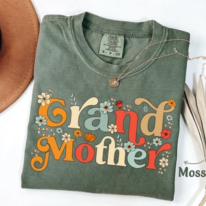 Grandmother Shirt for Grandmother Gift Shirts, New Grandmother TShirt, Gift From Grandkids Grandma T-Shirt Cute Floral Comfort Colors Tee