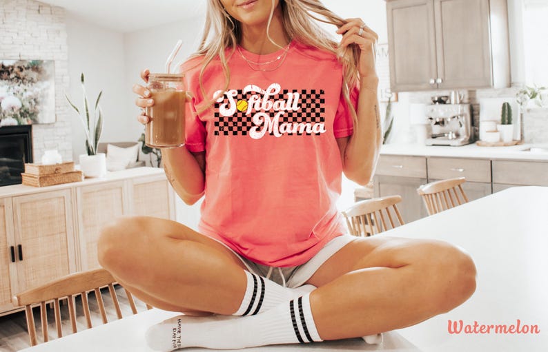 Softball Mama Shirt, Softball Mama Tee, Softball Mama Tshirt Gift for Softball Mom Shirt, Retro Softball Game Day Mom Shirts, Comfort Colors image 7