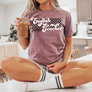 English Teacher Shirt Gift for English Teacher Tee Retro English Teacher Tshirt Cute English Teacher Appreciation Gift Comfort Colors Shirt image 5