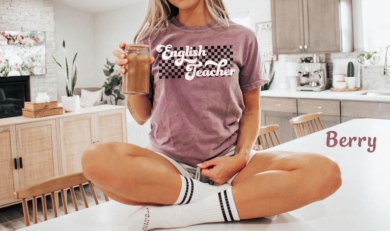 English Teacher Shirt Gift for English Teacher Tee Retro English Teacher Tshirt Cute English Teacher Appreciation Gift Comfort Colors Shirt image 5
