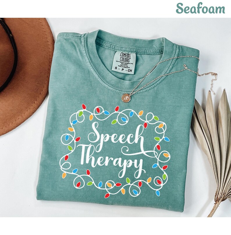 Christmas Speech Therapy Shirt for SLP Shirt Gift for Speech Therapist, Speech Language Pathologist Tshirt Slp Christmas Tee Comfort Colors® image 6