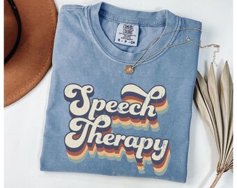 Speech Therapy Shirt for SLP Shirt Speech Language Pathologist Gift for Speech Therapist, Retro Speech Pathologist Tshirt Comfort Colors Tee