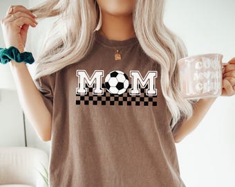 Soccer Mom Shirt, Checkered Soccer Mama TShirt, Game Day Shirt, Cute Soccer Shirts, Mothers Day Gift For Soccer Mom, Comfort Colors® Tee