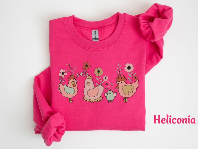 Chicken Sweatshirt, Farm Family Sweatshirt, Farm Lover Sweatshirt, Farm Animal Sweatshirt for Farmer Sweatshirt Chicken Gift Hoodie, Sweater image 7