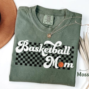 Basketball Mom Shirt, Retro Basketball Mom Tee, Vintage Basketball Mom Tshirt, Basketball Mama Shirt for Basketball Mom Gift, Comfort Colors image 1