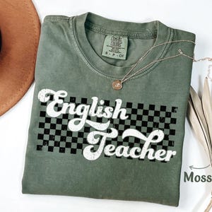 English Teacher Shirt Gift for English Teacher Tee Retro English Teacher Tshirt Cute English Teacher Appreciation Gift Comfort Colors Shirt image 2