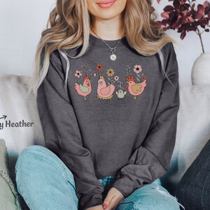 Chicken Sweatshirt, Farm Family Sweatshirt, Farm Lover Sweatshirt, Farm Animal Sweatshirt for Farmer Sweatshirt Chicken Gift Hoodie, Sweater image 5