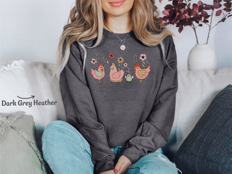 Chicken Sweatshirt, Farm Family Sweatshirt, Farm Lover Sweatshirt, Farm Animal Sweatshirt for Farmer Sweatshirt Chicken Gift Hoodie, Sweater image 5