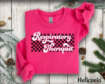 Respiratory Therapy Sweatshirt, RT Crewneck Rt Hoodie for Respiratory Therapist Sweatshirt Sweater Checkered Respiratory Nurse Pulmonologist