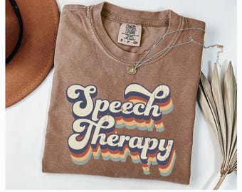 Speech Therapy Shirt for SLP Shirt Speech Language Pathologist Gift for Speech Therapist, Retro Speech Pathologist Tshirt Comfort Colors Tee