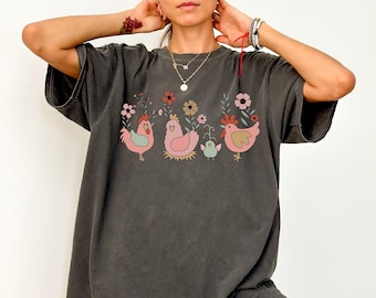 Funny Chicken Shirt, Farm Lover Shirts, Chicken Tee, Chicken Girl Shirt, Farm Girl Shirt, Farm Family Gift, Farm Animal Shirt, Comfort Color