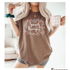Christmas Speech Therapy Shirt for SLP Shirt Gift for Speech Therapist, Speech Language Pathologist Tshirt Slp Christmas Tee Comfort Colors® image 5