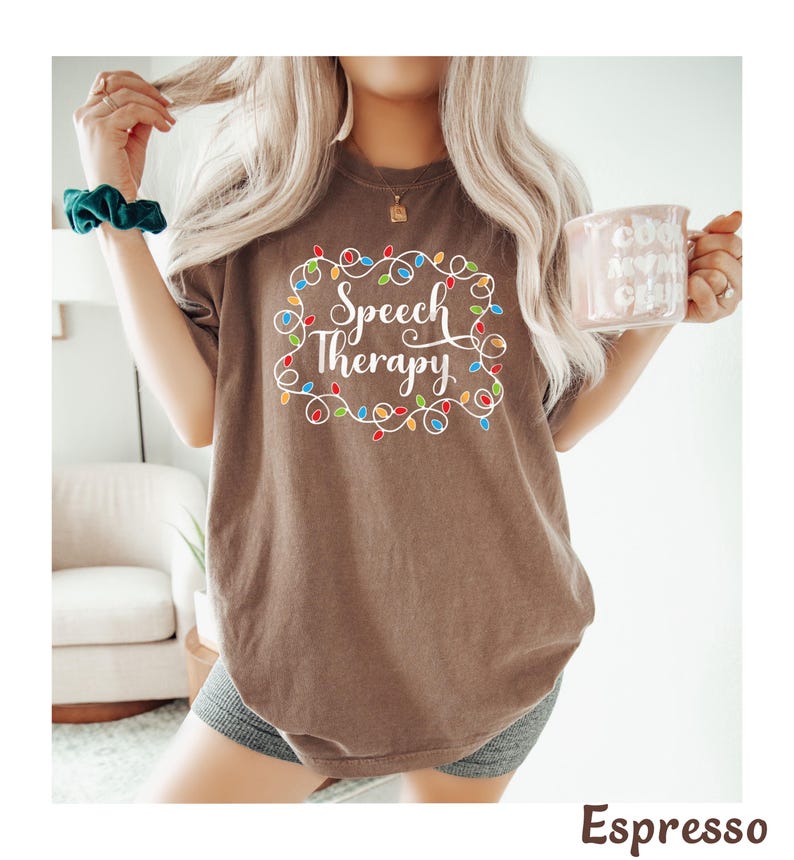 Christmas Speech Therapy Shirt for SLP Shirt Gift for Speech Therapist, Speech Language Pathologist Tshirt Slp Christmas Tee Comfort Colors® image 5