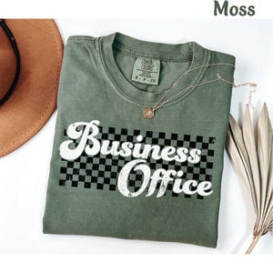 Business Office Shirt, Front Office Shirt Gift for Business Office Team Tee Cute Checkered Retro Business Office Crew Tshirt Comfort Colors®
