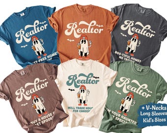 Halloween Realtor Shirt Custom Realtor Tee Spooky Real Estate Agent Shirt Ghost Real Estate Shirt Long Sleeve Realtor Tshirt Comfort Colors
