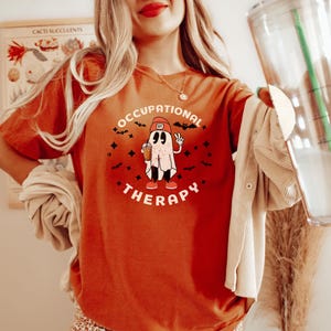 Halloween Occupational Therapy Shirt, OT Shirts, OT Gift, Occupational Therapist Gift, Retro Ghost Ot Tee, Vintage Ot Tshirt, Comfort Colors image 3