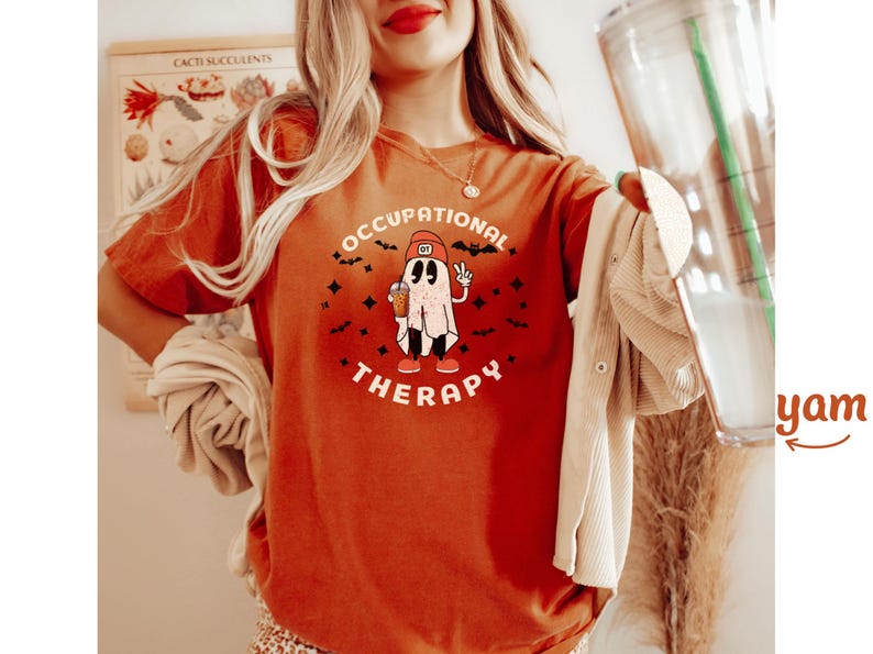 Halloween Occupational Therapy Shirt, OT Shirts, OT Gift, Occupational Therapist Gift, Retro Ghost Ot Tee, Vintage Ot Tshirt, Comfort Colors image 3