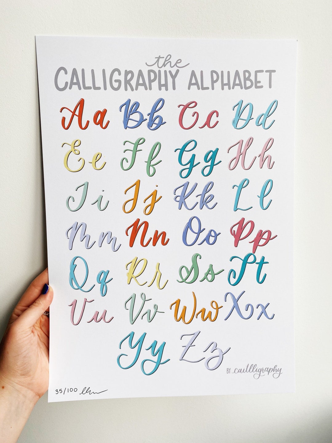 Limited Edition A3 Calligraphy Alphabet Print Signed Numbered Only