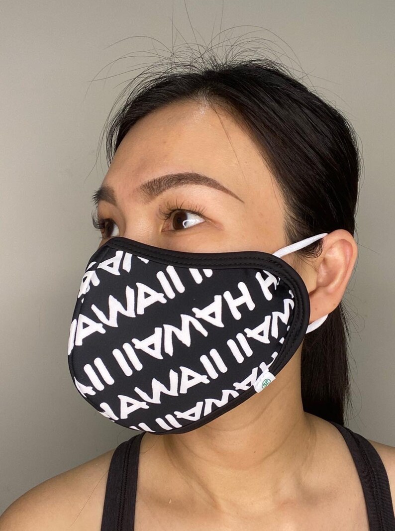 4 Layer Face Masks Hawaiian Aloha Print Hawaii All Over Design Etsy