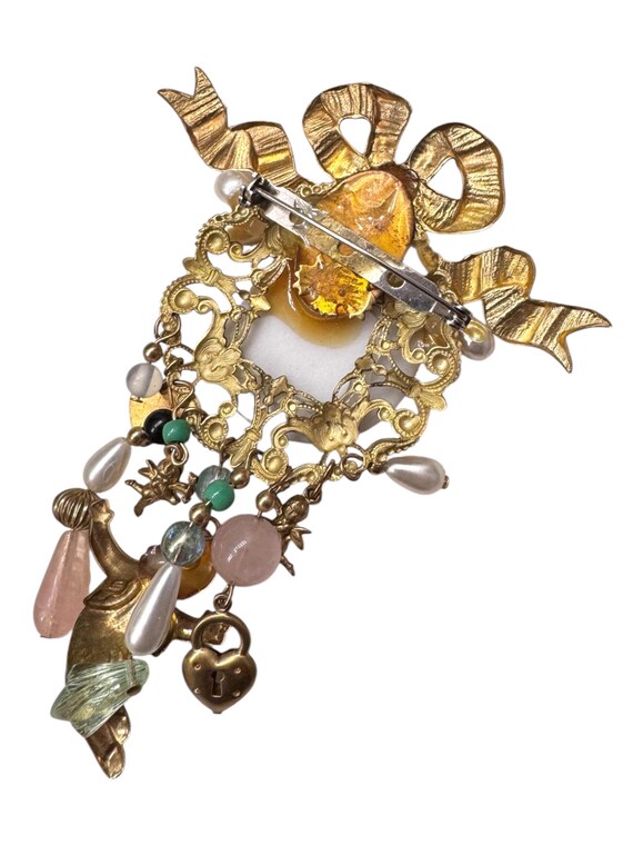 Vintage Signed Katrina Mod Podge Clock Angel Cher… - image 3