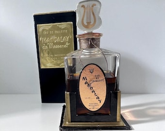 Perfume vintage Mandalay Parfums Massenet New York/Paris EDT de 4 oz, botella de vidrio, extremadamente raro