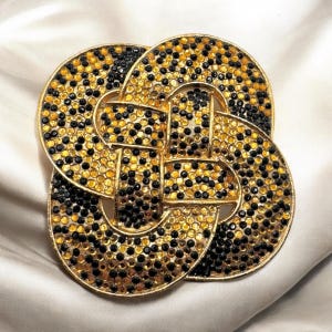 Vintage Jay Feinberg Gold Tone Rhinestone Belt Buckle  display picture 1