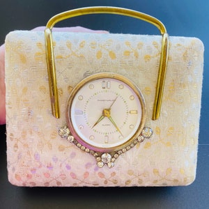 Vintage Phinney-Walker travel clock with jewelry storage
