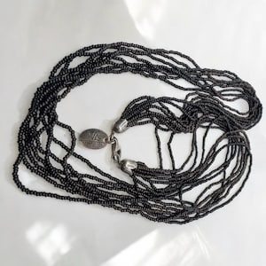 Venetiaurum - Black Murano glass and 925 silver Necklace, Made in Italy.